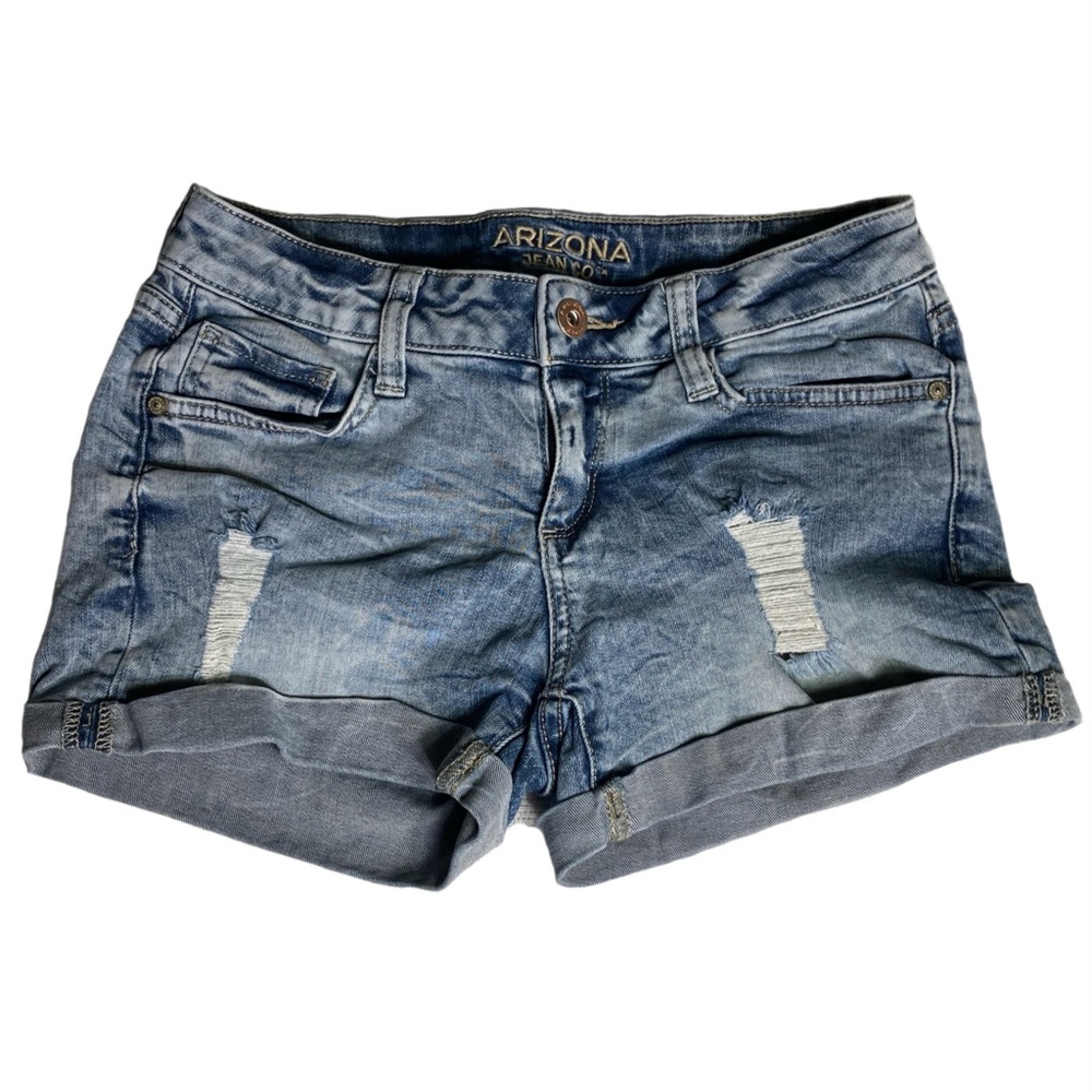 Arizona Jean Co Juniors Low Rise Short Shorts Blue Denim Size 1